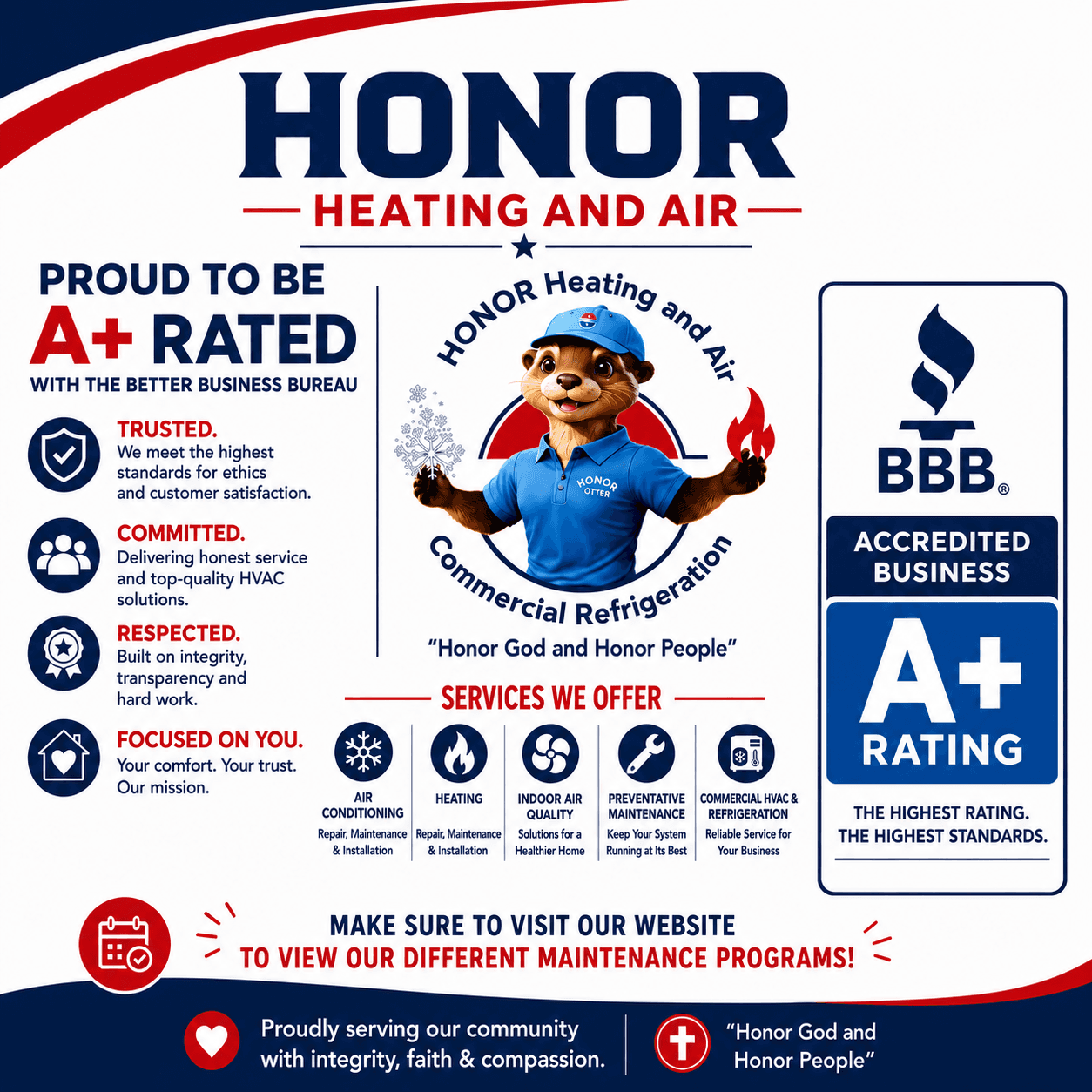 Honor Heating and Air Earns A+ Rating from the Better Business Bureau image