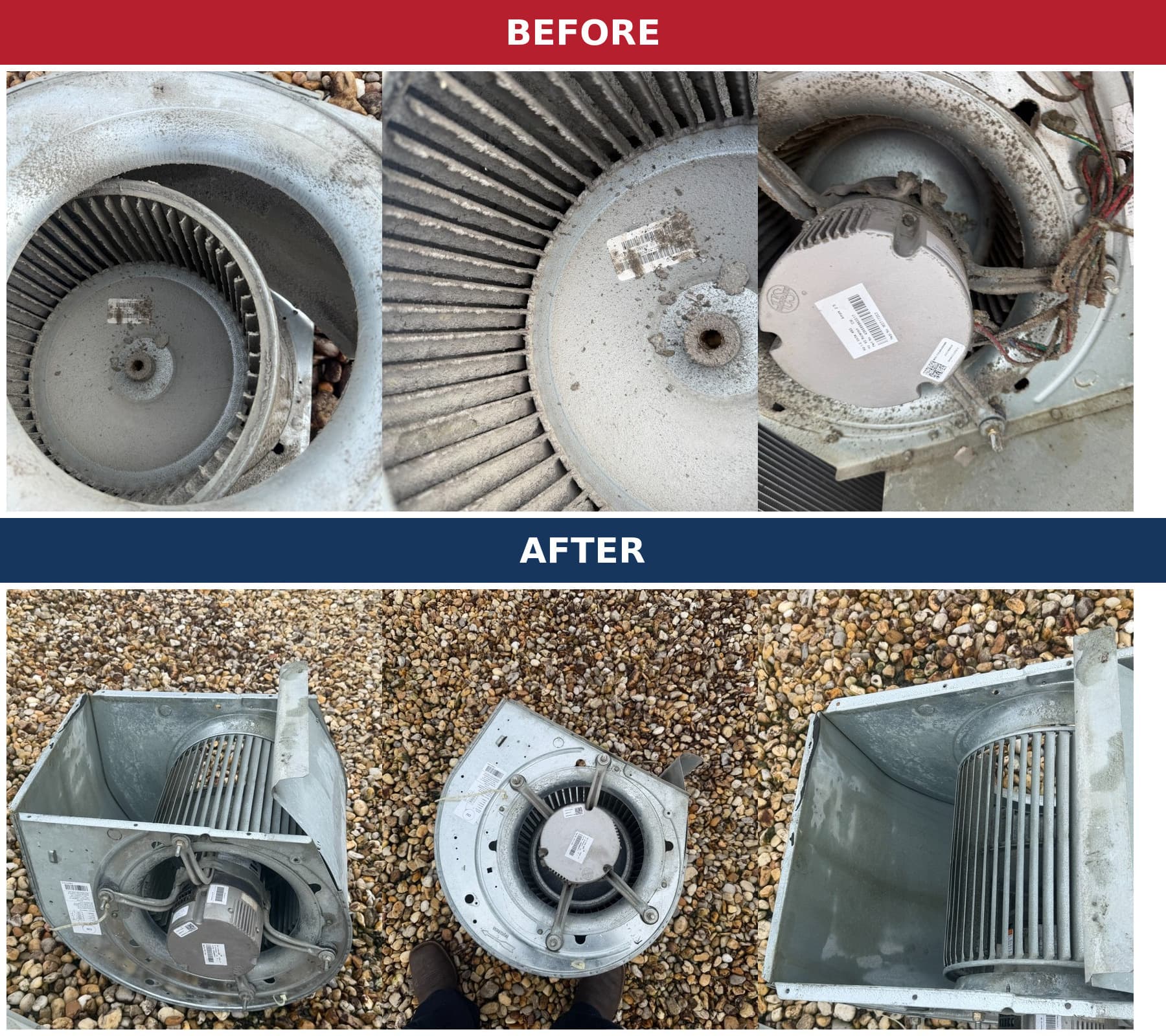 Commercial RTU Blower Wheel Cleaning in Buford, GA image